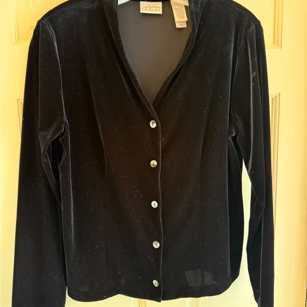 Liz Claiborne Black Velvet Blouse